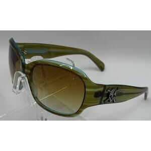 Loree Rodkin Designer Sunglasses Green Gradient 58-17-130 Skull Crossbones